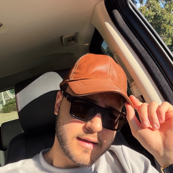 Brown Genuine Leather Cap Leather Baseball Cap Handmade Leather Cap Unisex - Picture 6 of 6